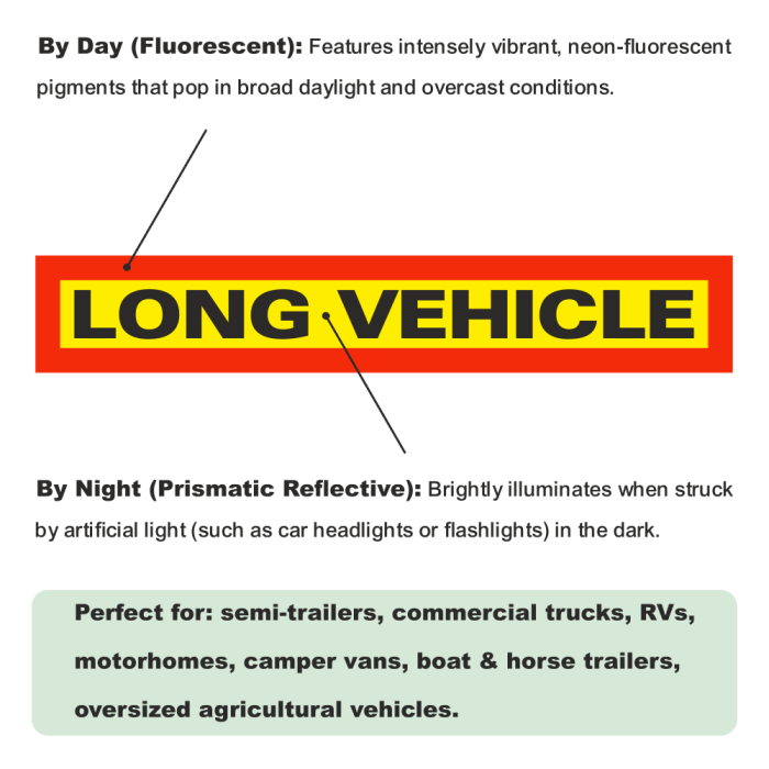 Long Vehicle Sticker (Large, Reflective) - Image 3