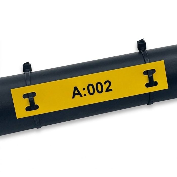 Printed Yellow Tie-On Cable Marker Tag (80mm × 15mm) - Image 2